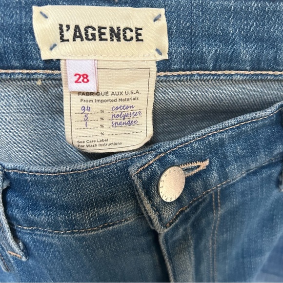 L’ AGENCE~Distressed El Matador Slim High-Rise Raw Hem in Eastern Jeans size 28 - Picture 4 of 16